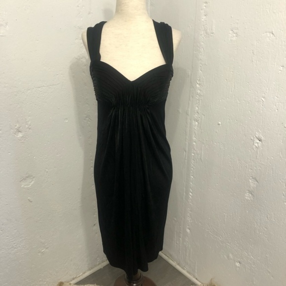 BCBG Maxazira Black V Neck Cocktail Dress Small